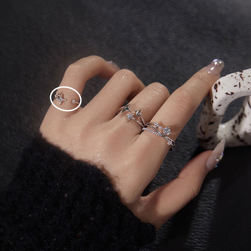 Colorful Zircon Ring Collection - Chic Open Ring Design