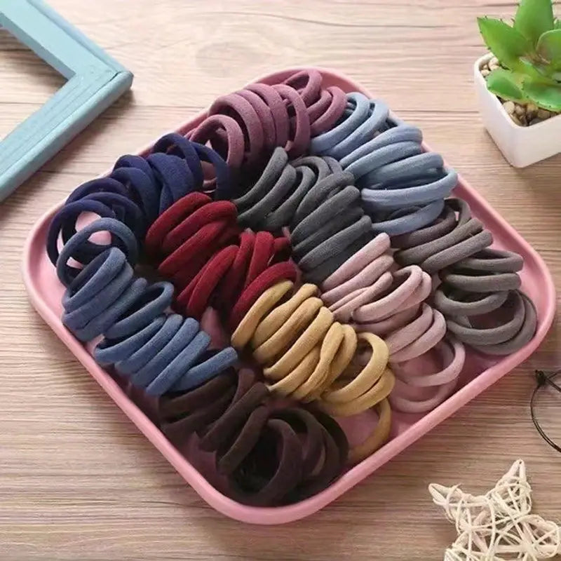 200pcs Colorful High Elastic Rubber Band Ponytail Ties
