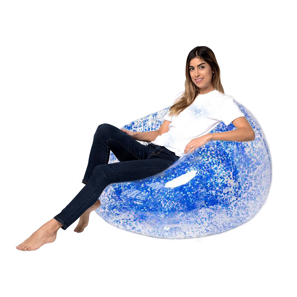 Inflatable Transparent Sequin Sofa & Portable Lounge Chair