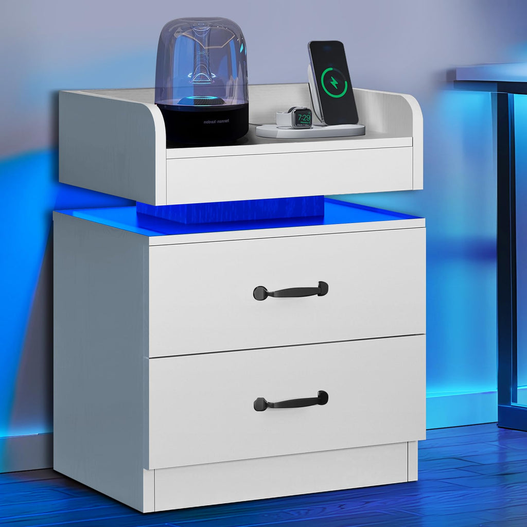 Luxe LED Nightstand with Charge Hub