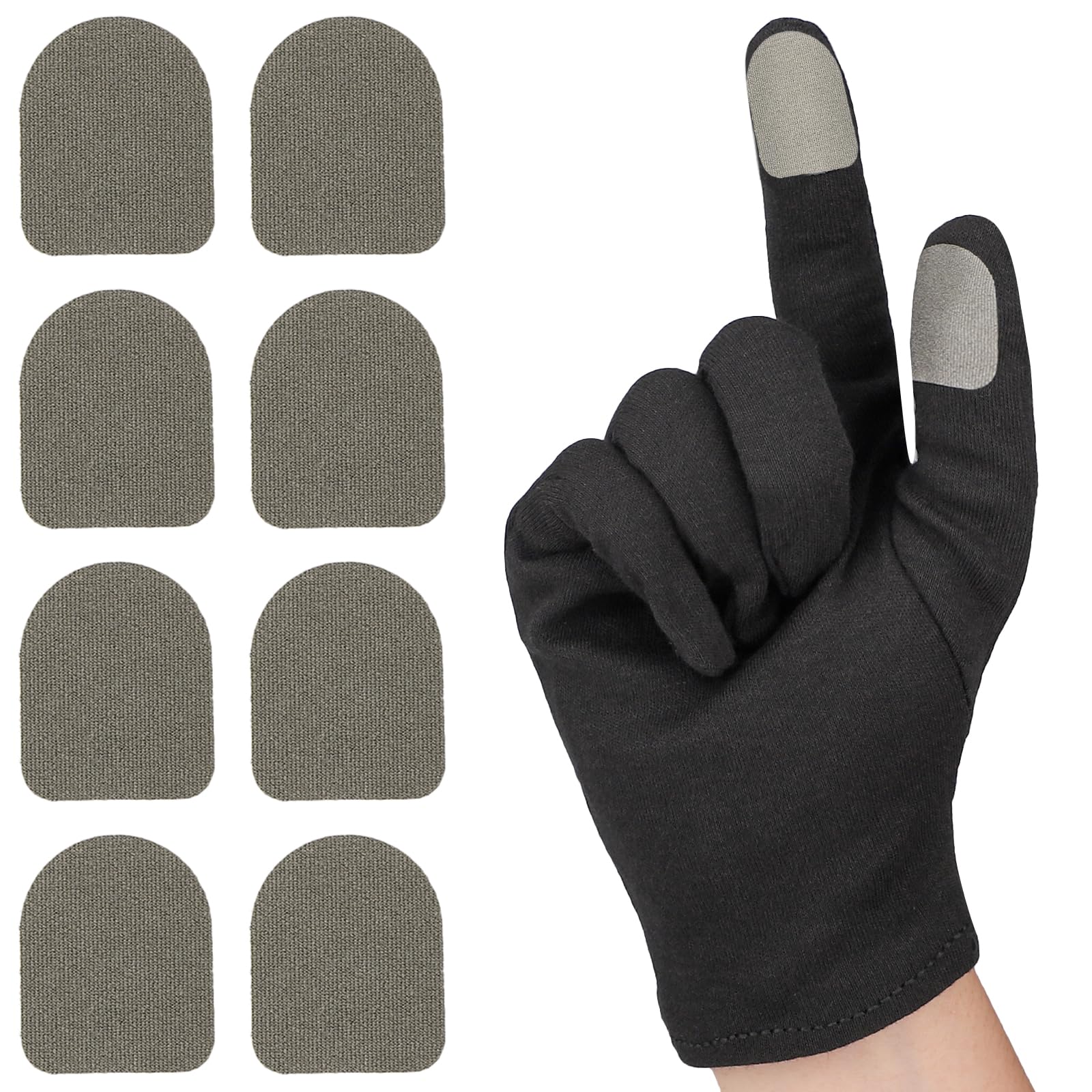 ENPOINT 10 Pack Anti-Sweat Mobile Gaming Finger Sleeves for Gaming Smooth Thumb Covers Breathable Finger Covers for Mobile GamesPhone Gaming Accessories iPad Gaming Accessories Light Grey