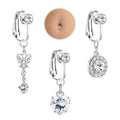 Clip-On Belly Button Ring Trio